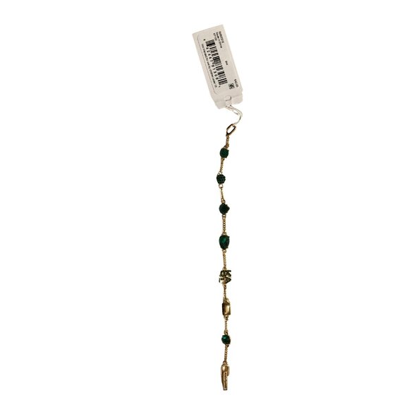 Karl Lagerfeld Paris Pave Emerald Green Crystals Gold Bracelet - Picture 2 of 4